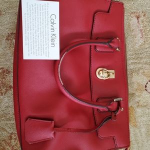 Calvin Klein Red Handbag Purse